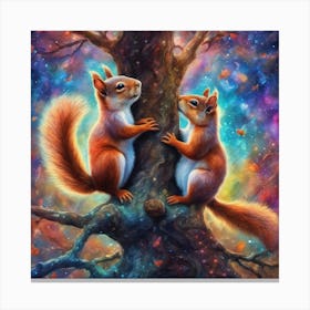 Celestial Squirrels Canvas Print