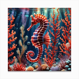 Seahorse Underwater Canvas Print