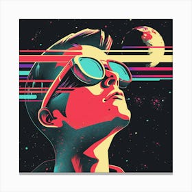 Space Man With Sunglasses Canvas Print