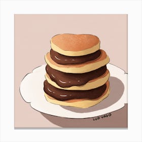 Heart Shaped Pancakes Canvas Print