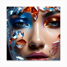 Portrait Of A Woman With Makeup Canvas Print