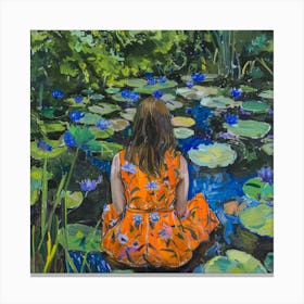 Water Lily Girl Canvas Print