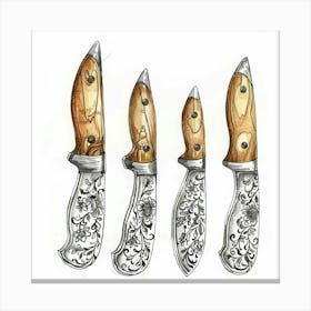 Three Knives Canvas Print