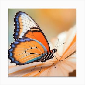 Butterfly On A Flower Canvas Print