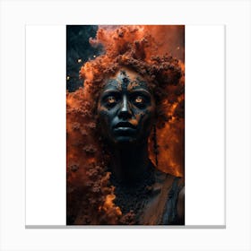 Woman With Smoke On Her Face Canvas Print