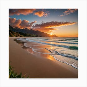 Sunset On The Beach 4 Canvas Print