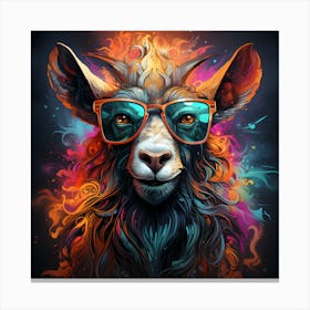 Goat With Glasses Canvas Print