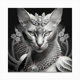 Firefly A Beautiful, Cool, Handsome Silver And Cream Majestic Masculine Main Cat Blended With A Japa (9) Canvas Print