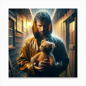 Teddy Bear In The Rain 2 Canvas Print