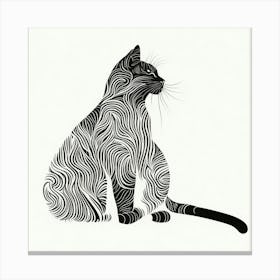 Cat In Black And White Canvas Print