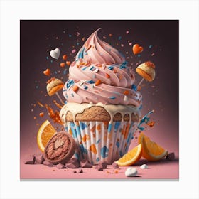 Cupcakes And Oranges Canvas Print