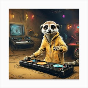 Meerkat Dj 4 Canvas Print