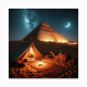 Bedouin Tent Next To Pyramid 1 Canvas Print