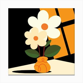 Flowers In A Vase Mid Century Canvas Print