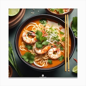 Bowl of Sarawak Laksa: East Malaysia's Pride Canvas Print