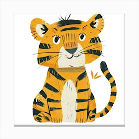 Charming Illustration Tiger 4 Canvas Print
