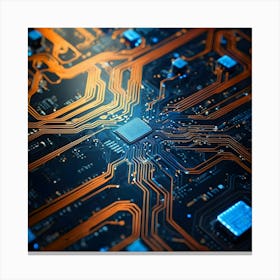 Close Up Of Electronic Circuit Board Canvas Print
