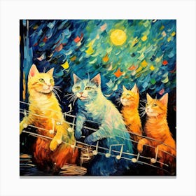 Cats At Night Canvas Print