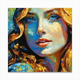 Woman With Blue Eyes yu Canvas Print