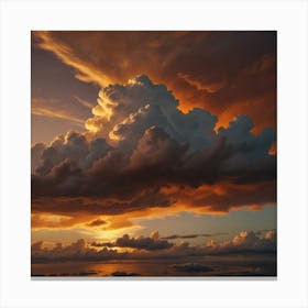 Sunset Over The Ocean Canvas Print