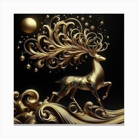 Golden Deer 6 Canvas Print