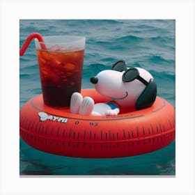 Snoopy On A Float Canvas Print