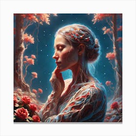 Girl In The Forest Canvas Print