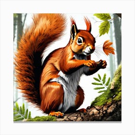 Squirrel In The Forest 344 Canvas Print