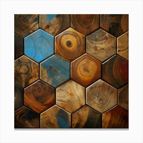 Hexagonal Wood Background Canvas Print