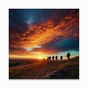 stunning sunset over the Anzac battlefield Canvas Print