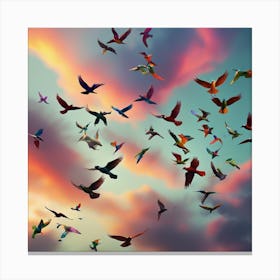 Hummingbirds In Flight 1 Canvas Print