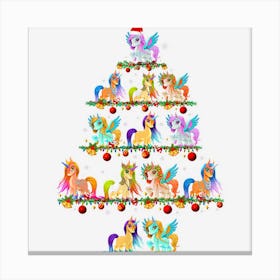 Family Pajama Sets Christmas Matching Unicorn Xmas Tree Canvas Print