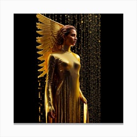 Gold Binary Angel Canvas Print