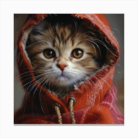 Cat In Red Hood Canvas Print