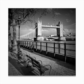 London Thames Riverside & Tower Bridge Square Canvas Print