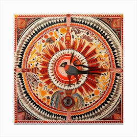 Bird'S Eye View Madhubani Painting Indian Traditional Style Canvas Print