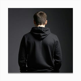 Back View Of Man In Black Hoodie 5 Canvas Print