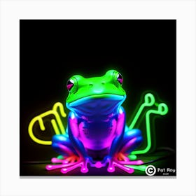 Neon Frog Canvas Print