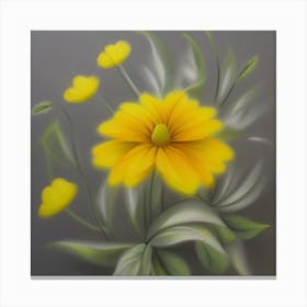 Yellow Flowers Painting Canvas Print