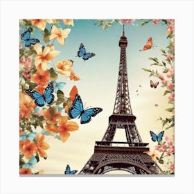 Paris With Butterflies 182 Canvas Print