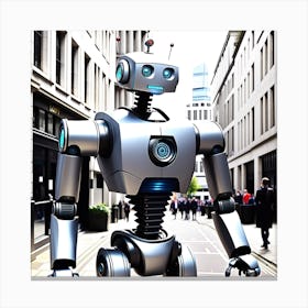 Robot In The City 21 Canvas Print