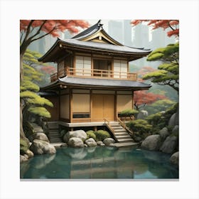 Japanese House 1 Art Print 1 (3) Canvas Print