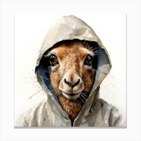 Watercolour Cartoon Saiga In A Hoodie 2 Canvas Print