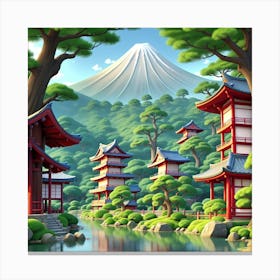 Japanese landscape 6 Canvas Print