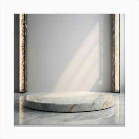 Marble Table In A Room 2 Canvas Print