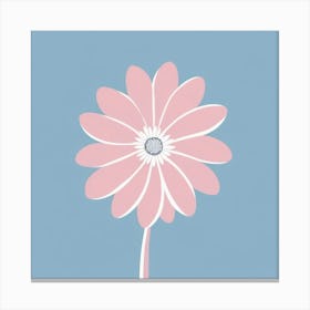 A White And Pink Flower In Minimalist Style Square Composition 120 Canvas Print