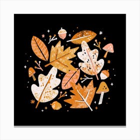 Crunchy Leaves Square Canvas Print