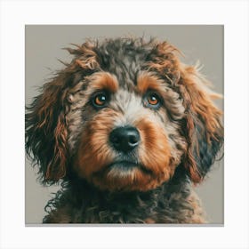 Poodle Dog Portrait Canvas Print