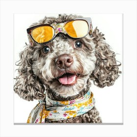 Dog With Sunglasses 2 Canvas Print