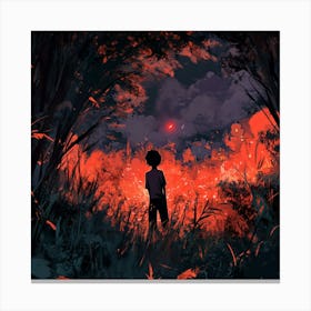 Boy In The Forest Canvas Print